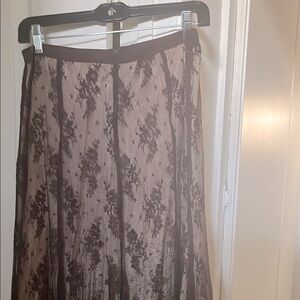 Elegant Brown Lace Skirt